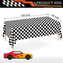 WNINK checkered disposable tablecloth in packaging for easy setup.