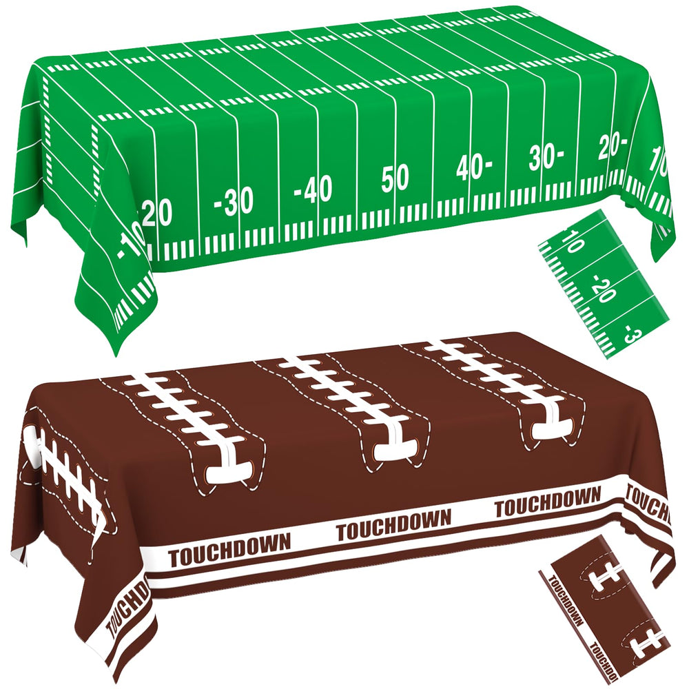 WNINK 2-pack football tablecloth packaging for easy setup and cleanup.