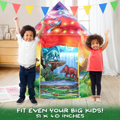 W&O Dinosaur Discovery tent is easy to set up for quick play.