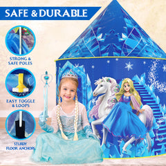 W&O Frozen Princess Tent compact size fits 2-3 children for cozy storytelling.