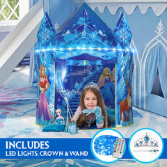 W&O Frozen Princess Tent LEDs create a winter wonderland during playtime.