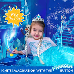 W&O Frozen Princess Tent includes a sound button delivering six enchanting effects.