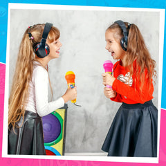 Woanger kids singing toy microphone with lightweight easy to grip design.