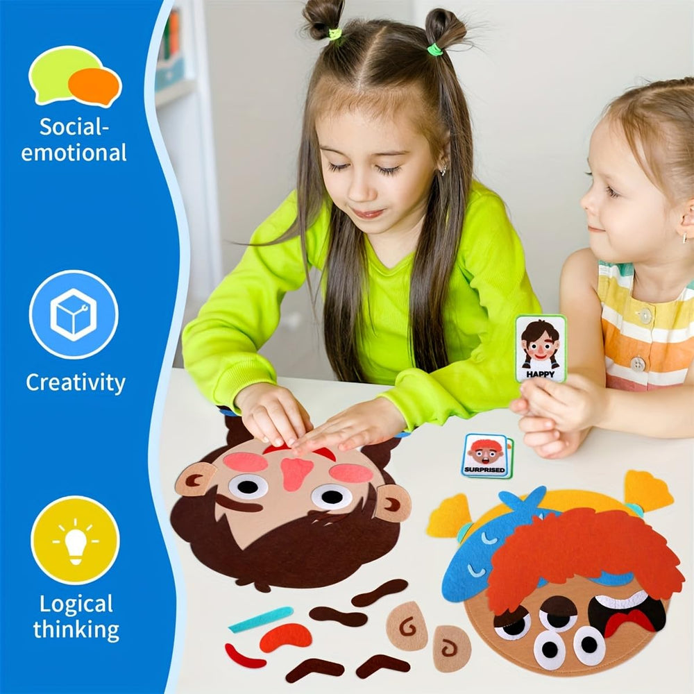 WOBOX reusable felt faces promote eco-friendly, repeatable learning scenarios