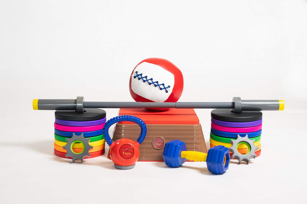 WOD Toys Barbell Mini ages 3 plus design supports early fitness exploration.