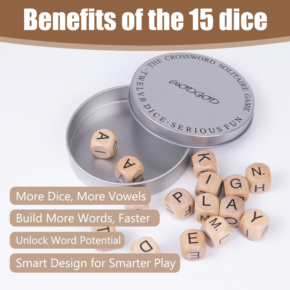 WodGod Crossword Dice Storage Box highlighted for durable, portable word games on the go.