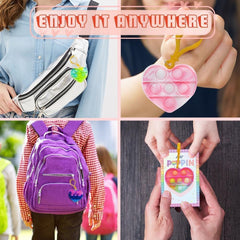 Valentine cards and toys packaged for classroom exchanges and prizes.