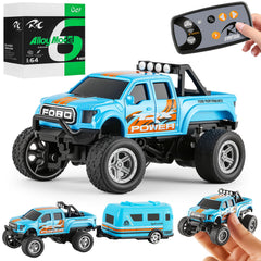 WOHEIHEI Power Monster Truck blue front view with LED headlights for indoor and outdoor fun