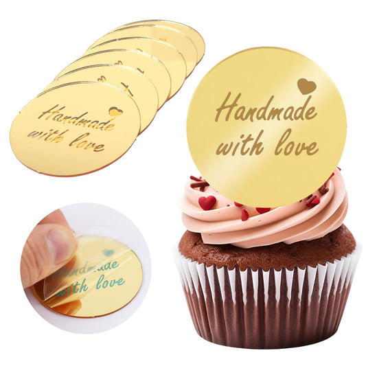 Wolpark gold mirror cupcake topper adds a refined touch to desserts