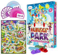 WONDER IT Number Park board game with bright amusement park art for math practice