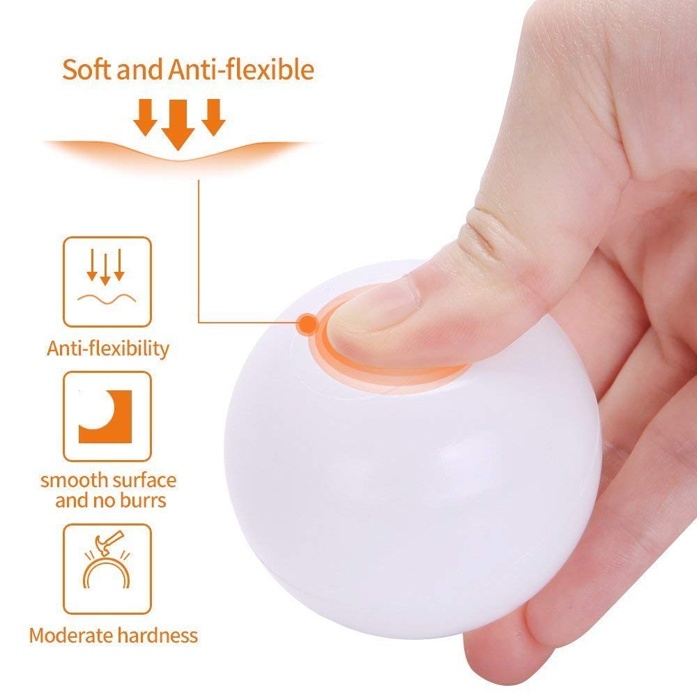 Wonder Space soft pit balls safe for toddlers' hands with smooth edges.