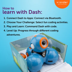 Wonder Workshop Dash robot navigates obstacles to practice problem solving.