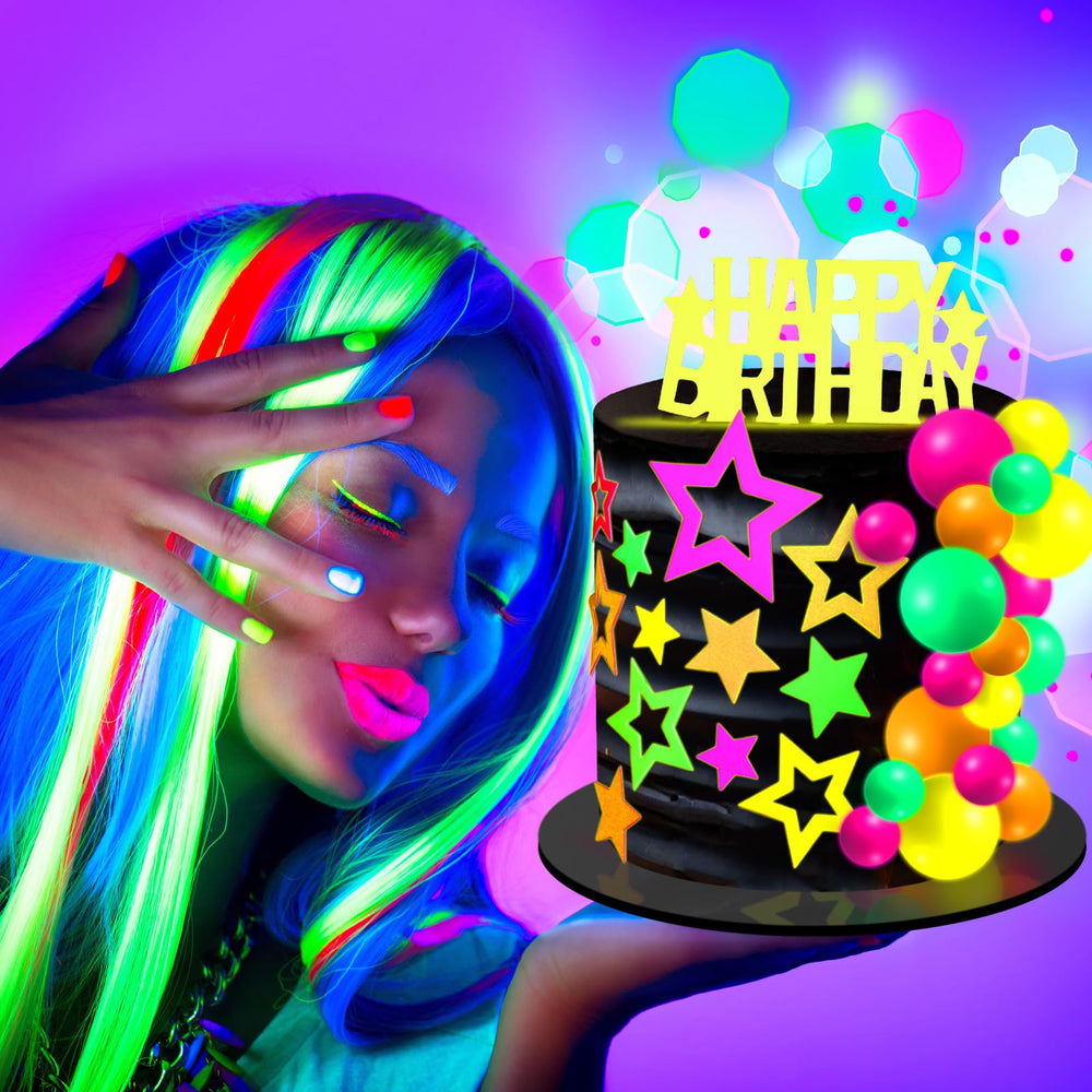 Wonderjune neon ball picks add colorful sparkle to cakes and treats