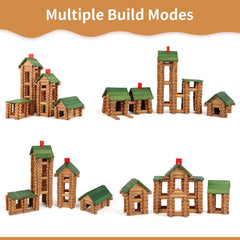 Wondertoys wooden logs with non toxic paint for safe building.