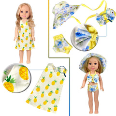 WONDOLL 14-inch doll playtime setup showcasing colorful outfits