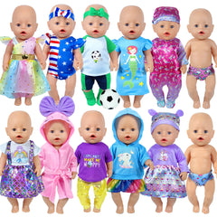 WONDOLL 14-16 inch doll clothes set showing multiple outfits for creative play