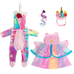 WONDOLL second unicorn outfit for 18-inch dolls, easy mix-and-match storytelling.