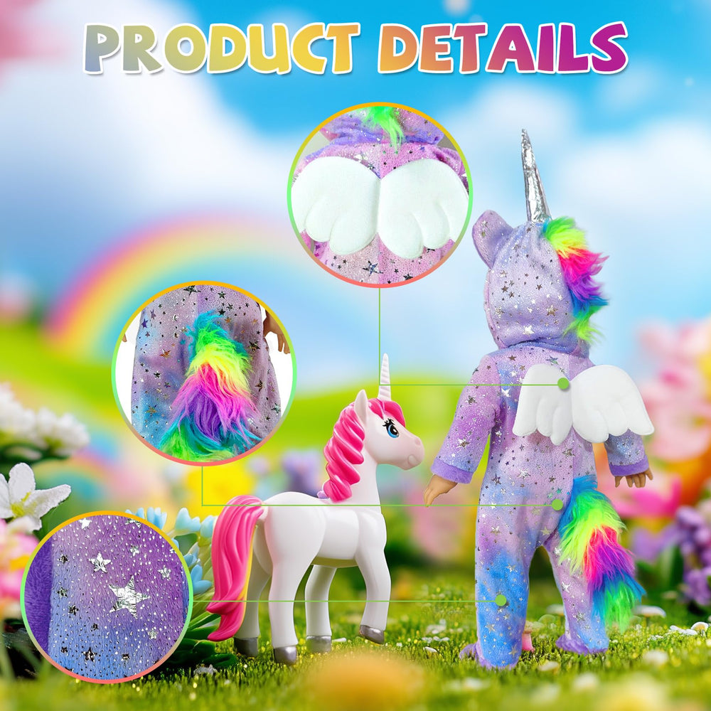 WONDOLL unicorn headband completes the outfit for pretend play.