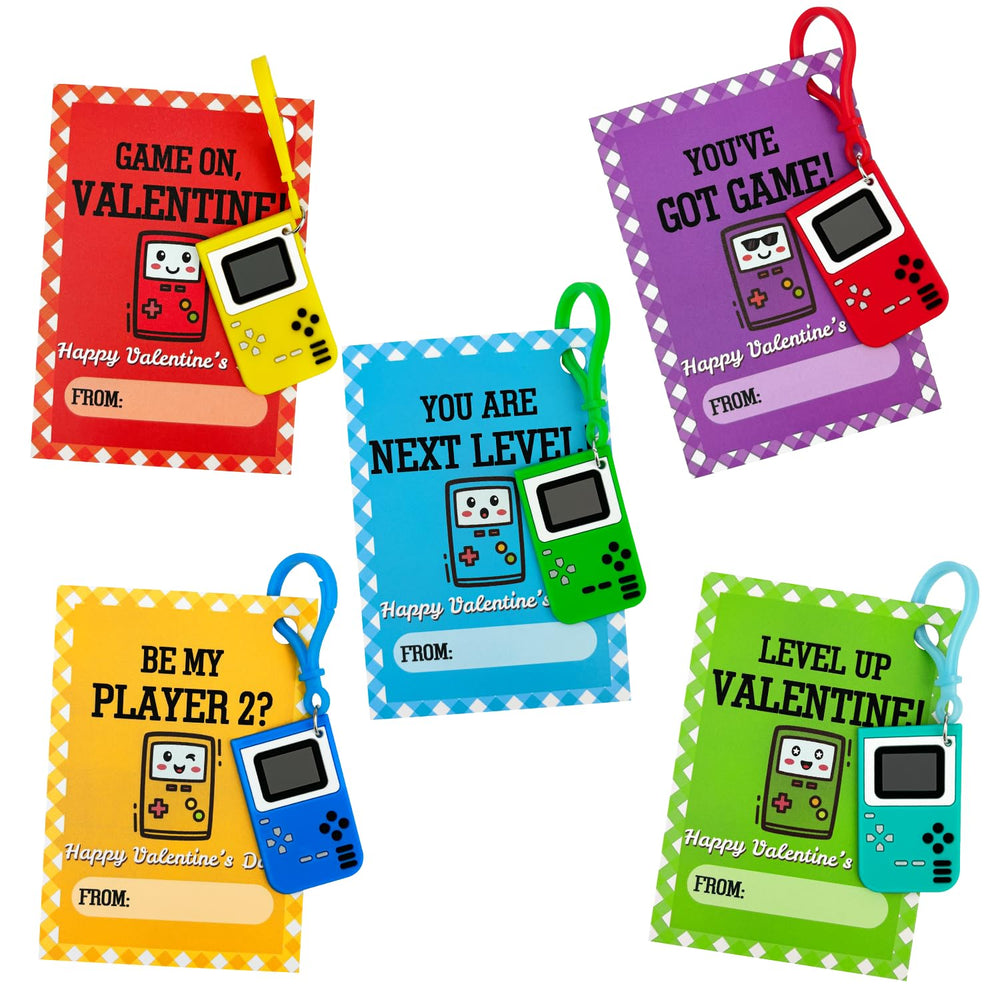 Wondrus video game keychains six-pack for classroom exchanges, durable and kid-friendly.