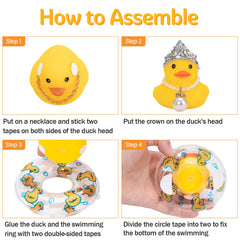 Wonuu car duck assembly steps with crown and necklace for personalized decoration