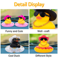 Wonuu yellow duck demonstrates simple dashboard setup with hat.