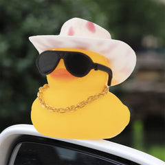 Wonuu car duck pink cowboy hat close-up decoration accent.