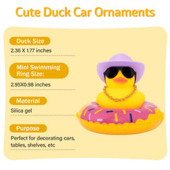 Wonuu yellow duck with gold necklace adds quirky interior charm.
