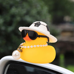wonuu car rubber duck with swim ring enhances desk or shelf decor