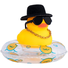 wonuu car rubber duck with sun hat and sunglasses decor for dash