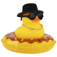 Wonuu car rubber duck on dashboard adds sunny, playful flair.