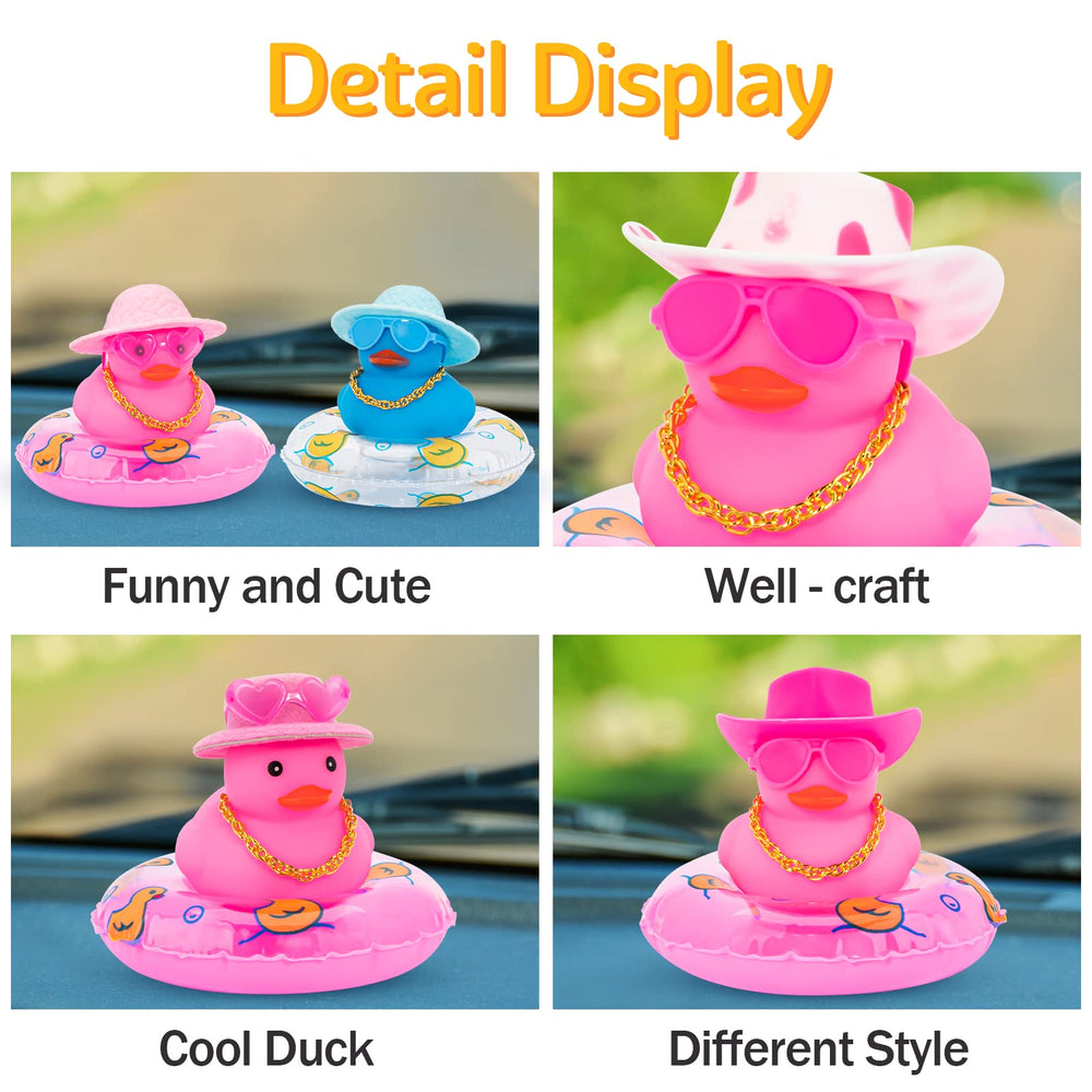 wonuu pink rubber duck squeaks when pressed for playful driving