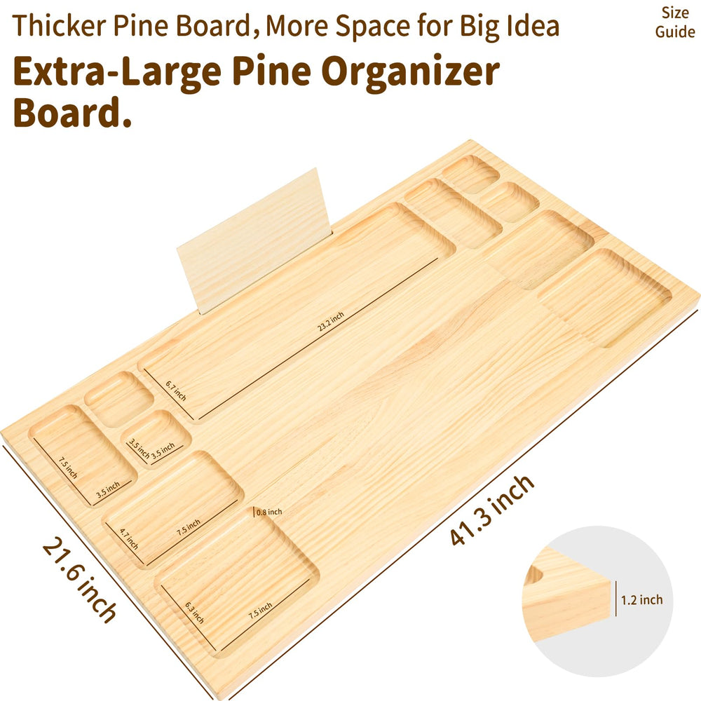 Wood City Baseplate Table shelf holds manuals or tablets for quick reference