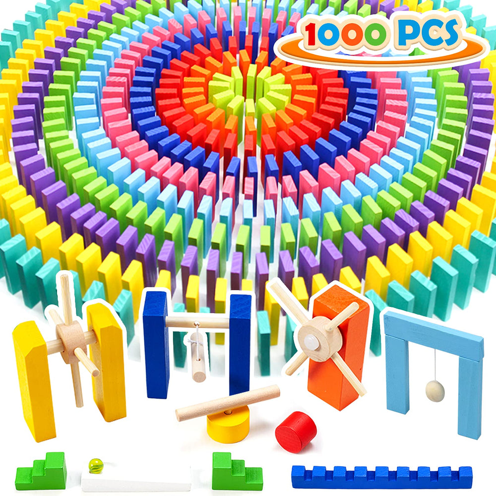 WOOD CITY dominoes 1000-piece set ready for creative building and family play
