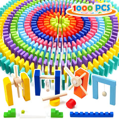 WOOD CITY dominoes 1000-piece set ready for creative building and family play