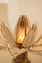 Wood Trick Fiery Bloom petal mechanism unfolds smoothly, revealing intricate engineering for curious builders