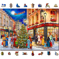 WOODEN.CITY 1000-piece puzzle with Christmas-themed pieces for seasonal variety.