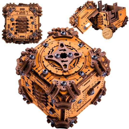 WOODEN.CITY Tesseract's Secret box top view shows precise craftsmanship for adults.