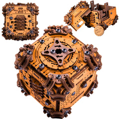 WOODEN.CITY Tesseract's Secret box top view shows precise craftsmanship for adults.