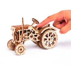 WOODEN.CITY Tractor 3D Puzzle laser-cut pieces for precise assembly