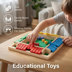 Wooden Shut The Box ideal for a cozy family game night.