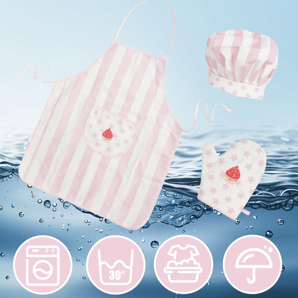 WoodenEdu kid apron fabric closeup waterproof reveals soft, durable material.