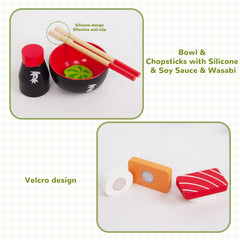 WoodenEdu soy sauce and mustard complete the sushi set