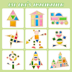 WOODENFUN colorful blocks foster color recognition and pattern exploration during play.