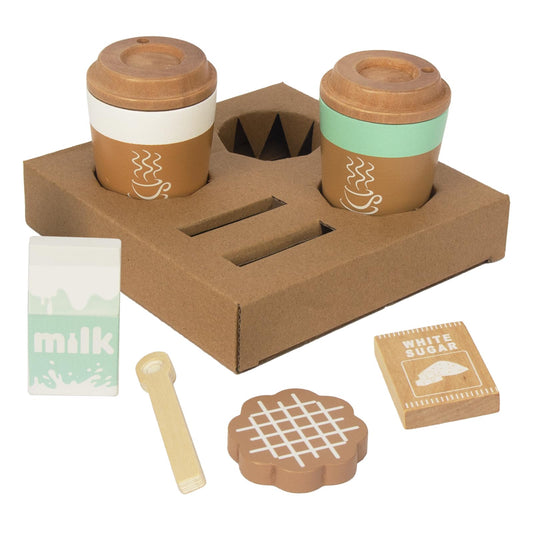 WOODENFUN coffee cups playset for kids sparks imaginative tea time play.