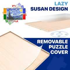 Woodever working area measures 27.56 by 19.69 inches for most 1000-piece puzzles
