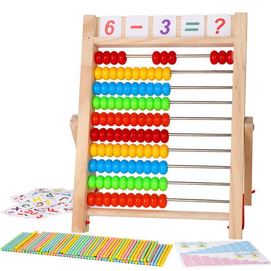 WOODMAM abacus for toddlers with wooden frame supports early math learning.