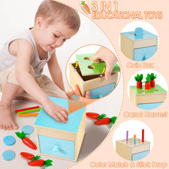 Woodmam color matching sticks aid shape recognition and color differentiation.