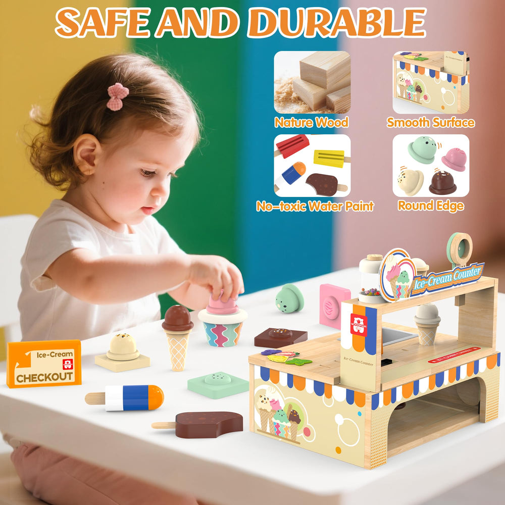 WOODMAM color play money; realistic tokens for counting and exchange.