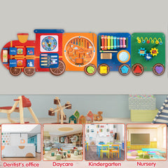 WOODMAM colorful panels invite tactile exploration and creative play.