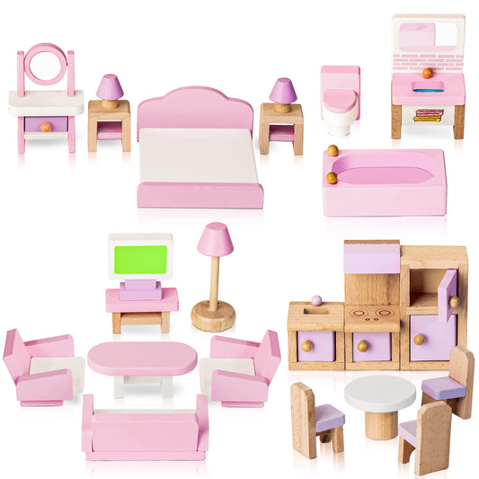 WOODMAM wooden refrigerator for realistic kitchen play and organized fun.